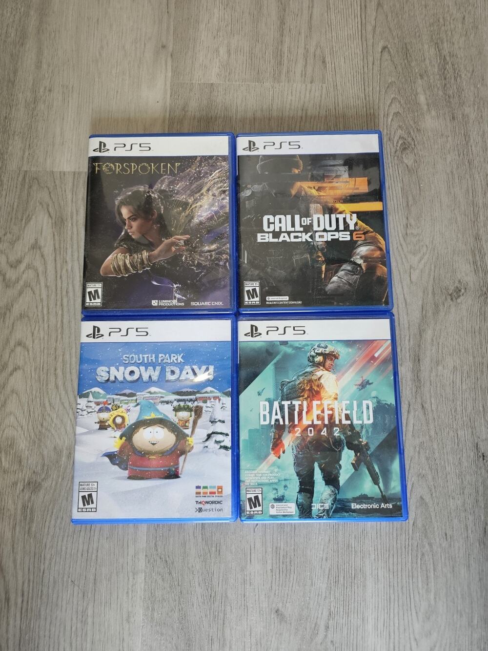 PlayStation 5 (PS5) 4 Game Lot (COD BO6, Forspoken, South Park, BF2042)